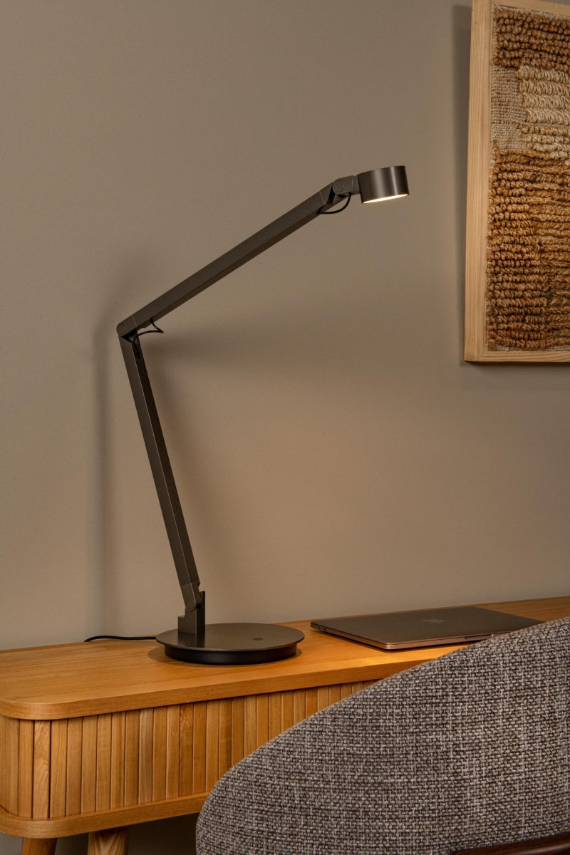 Lucide Premium OGDEN - Desk lamp- LED 3 StepDim - 1x7W 3000K - Grey iron